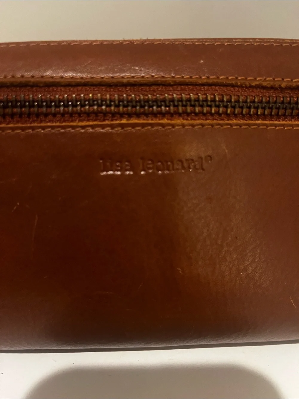 Lisa Leonard Brown Genuine Leather Tassel Clutch Wallet Organizer Boho
